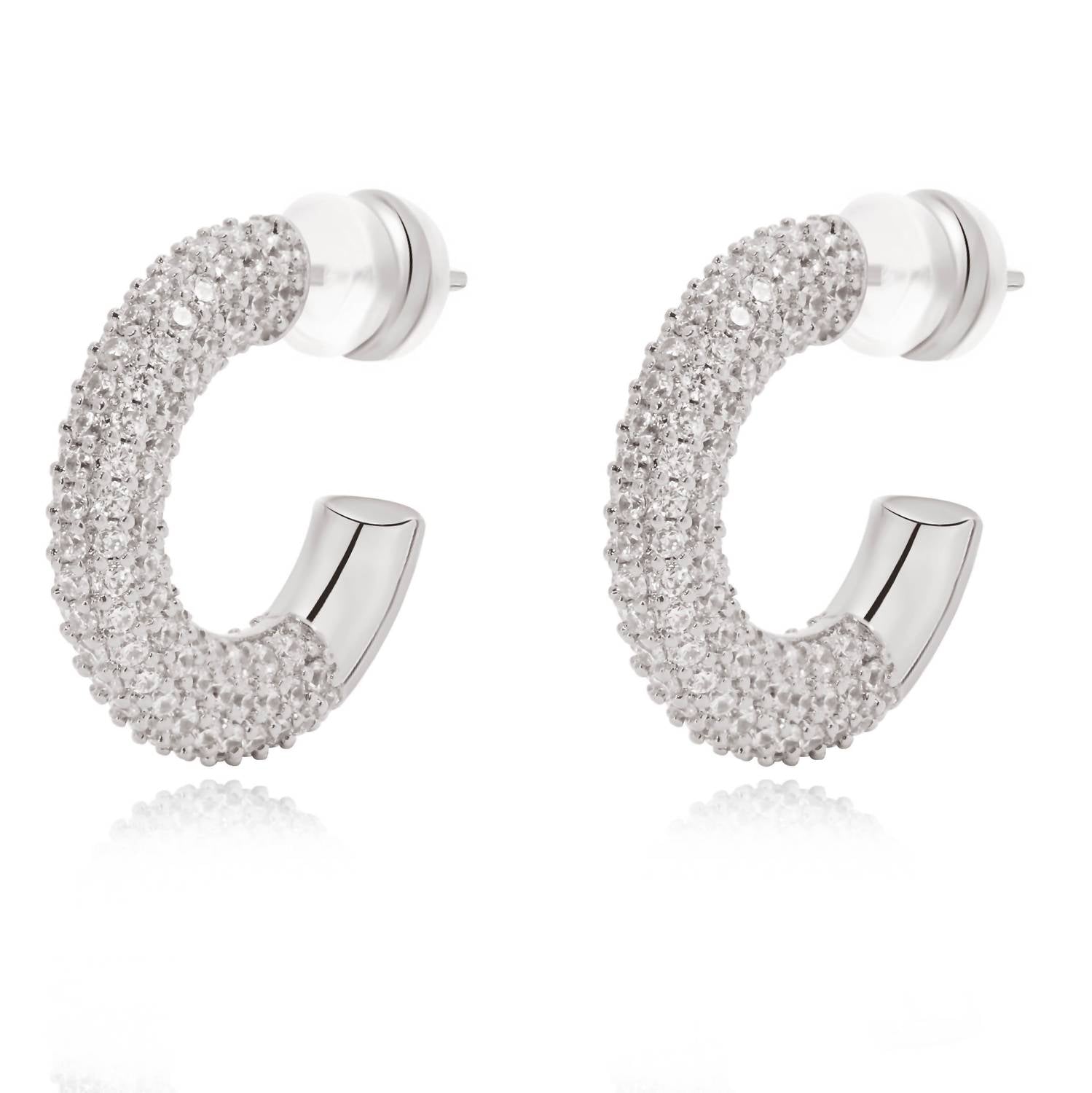 Sahira Jewelry Design - Women's Demi Pave Hoop Earrings