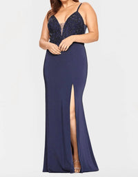 Faviana - V Neck Long Dress - Plus