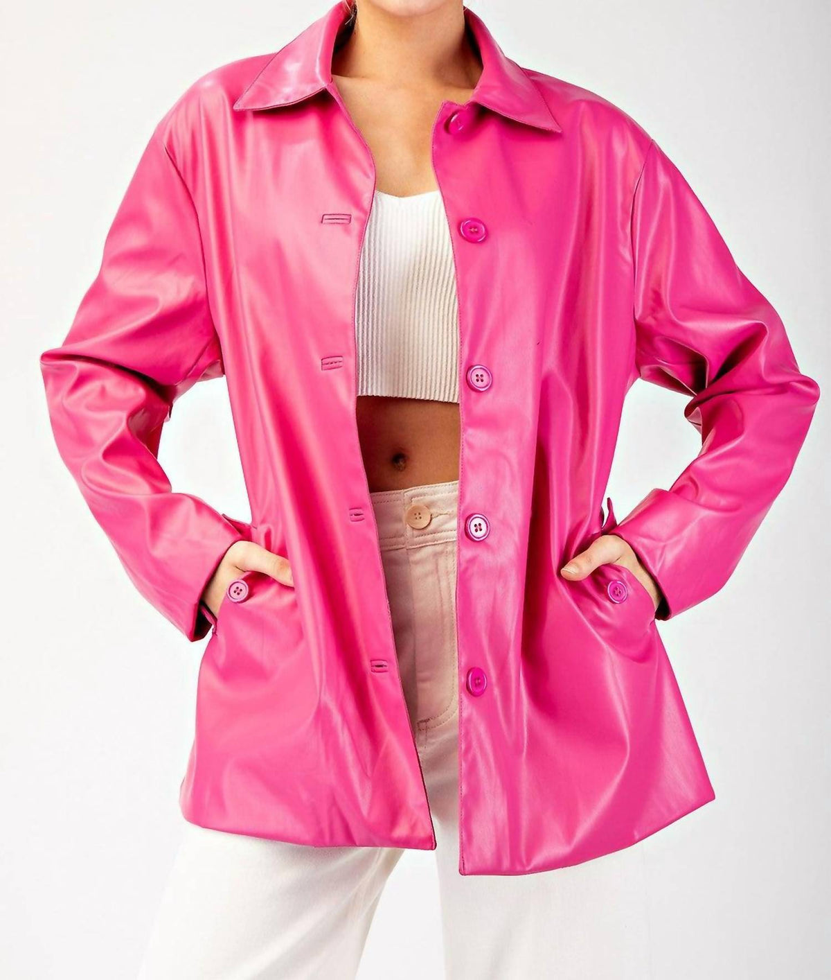 Ee:Some - Faux Pleather Jacket