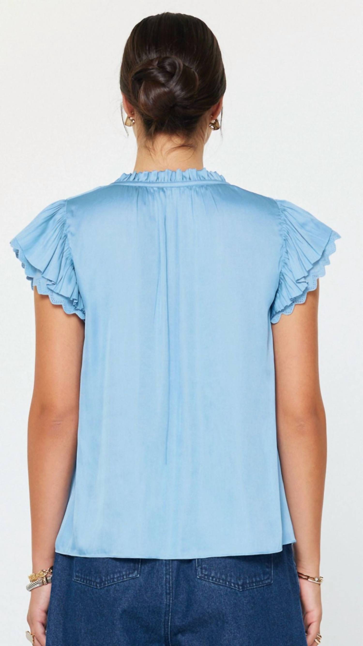 Current Air - Double Flutter Eyelet Edge Blouse