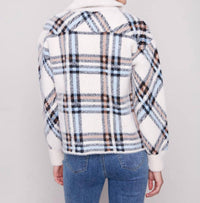 Charlie B - Short Plaid Knit Jacket
