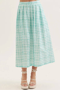 Entro - Gingham Midi Skirt Set