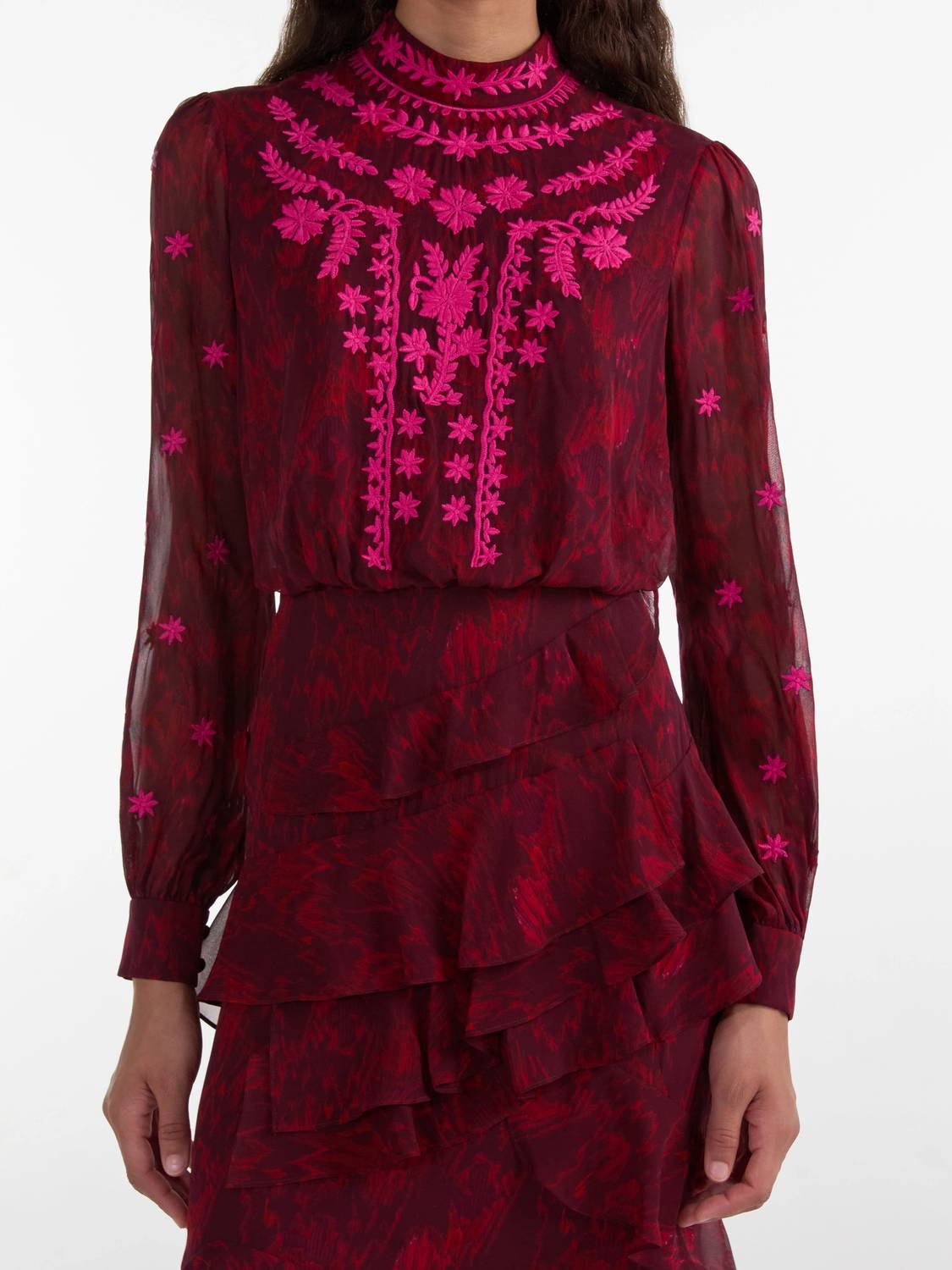 Saloni - Isa Ruffle Dress