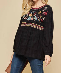 Andree By Unit - Babydoll Embroidered Top