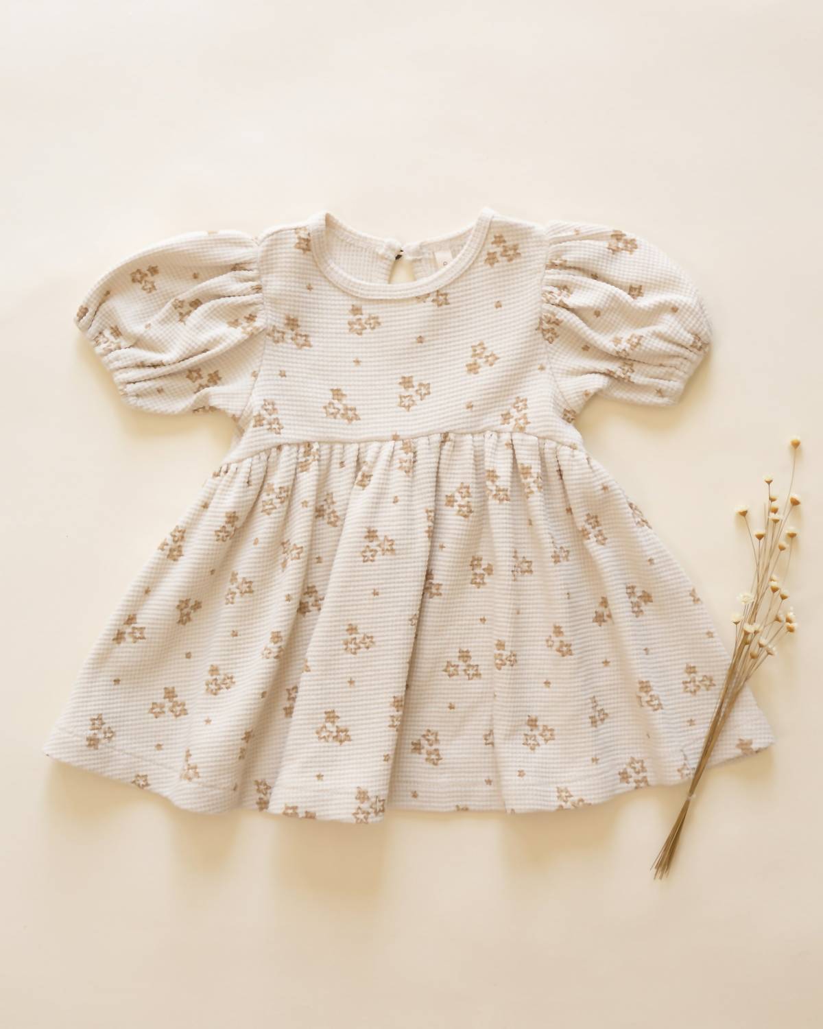 Quincy Mae Girls' Darla Dress in marigold - kids' dress - detail view