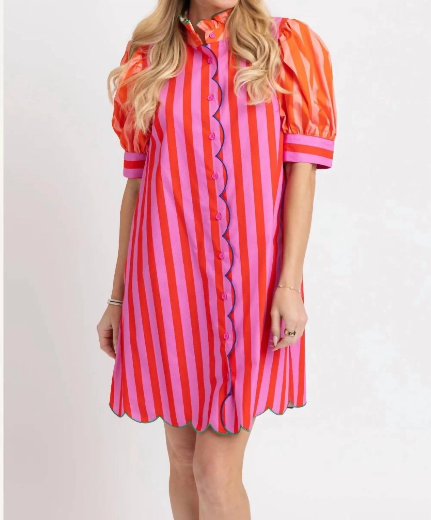 Karlie - Women's Wylie Stripe Ruffle Dress