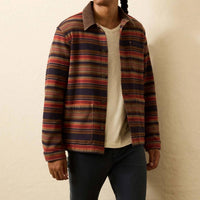 Faherty High Ridge Twill Studio Jacket in night time fire stripe 1 - men's jacket