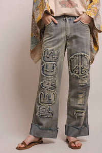Blue Velvet - Peace Patch Denim Jeans