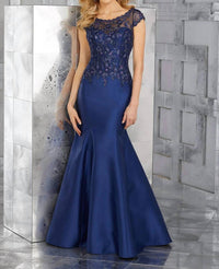 Mgny - Beaded Embroidery On Larissa Satin Gown