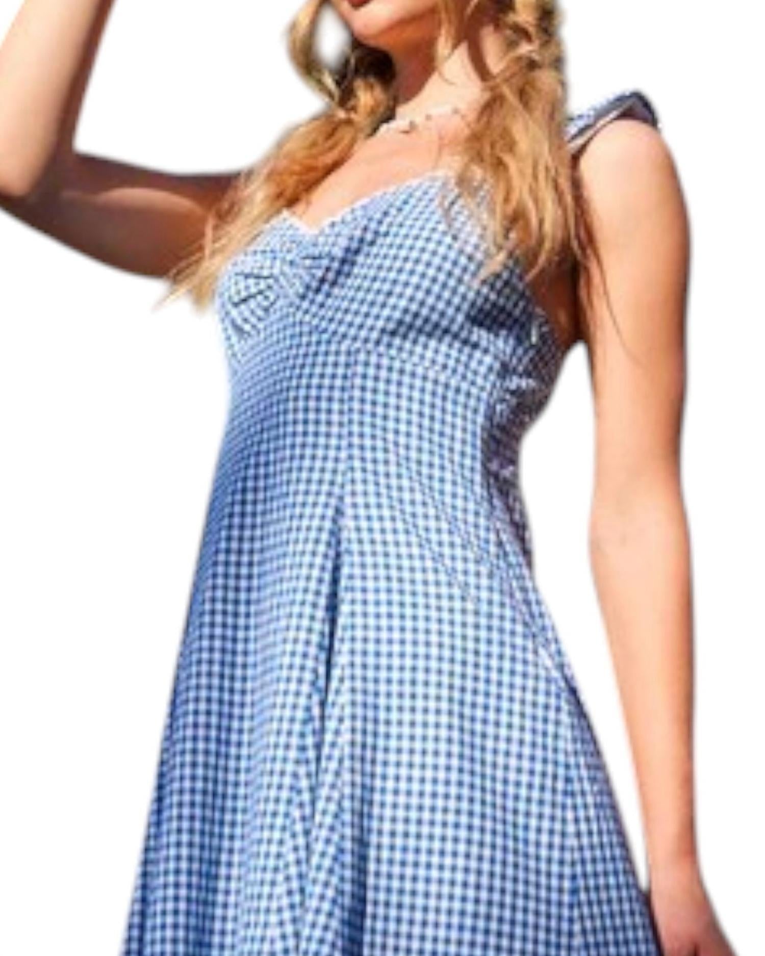 Illa Illa - Picnic Chic Gingham Ribbon Mini Dress