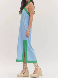 Entro - Criss Cross Halter Midi Dress