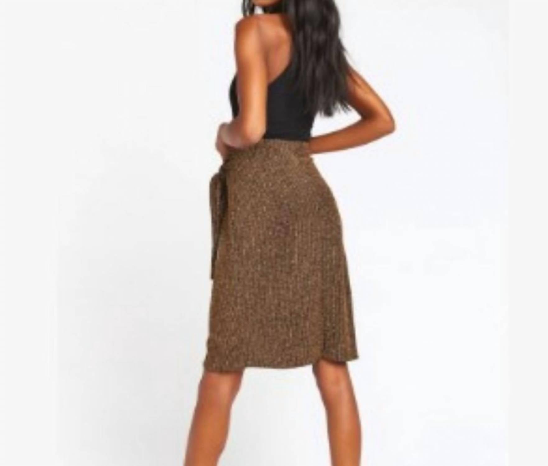 Show Me Your Mumu Anjolie Wrap Skirt in gold - women's skirt - alternate view