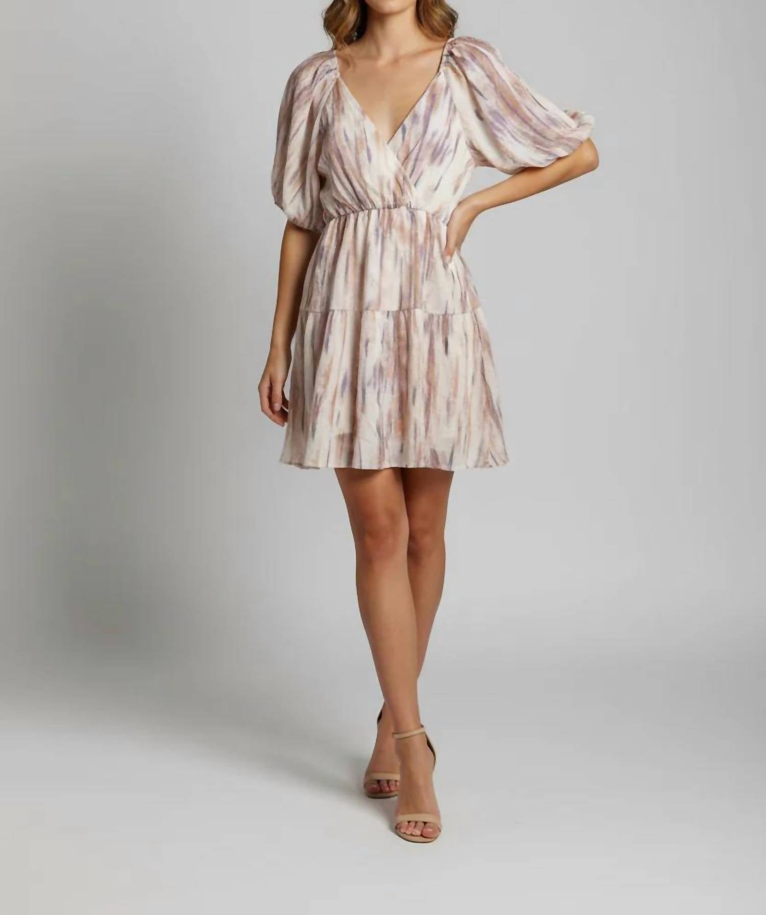 Saints & Hearts - Printed Overlap Tier Dress