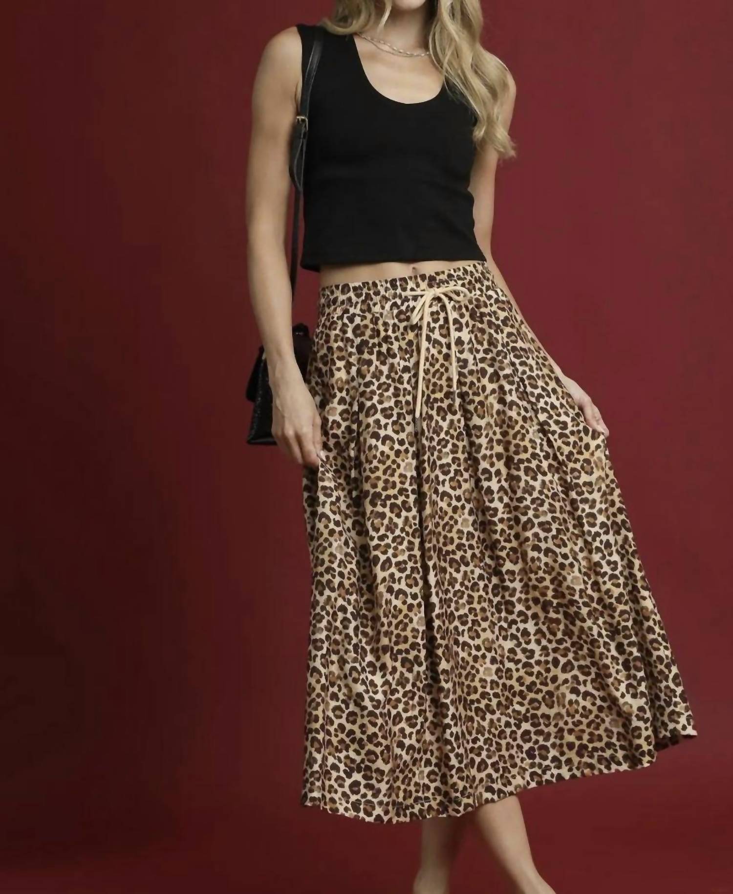 Umgee - Draw String Waist Midi Skirt
