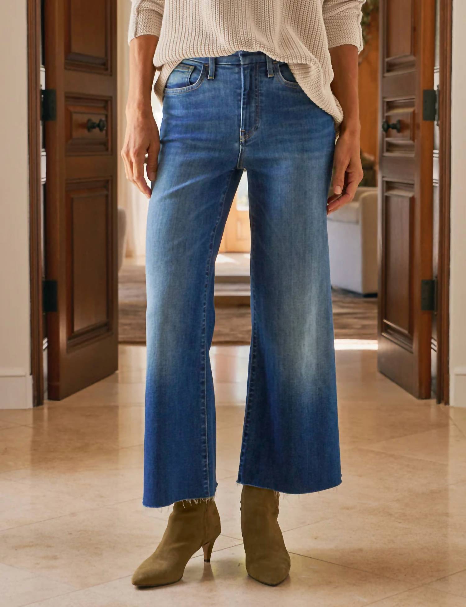 Frank & Eileen Women's Galway Wide Leg Jean in blue wash - women's pants