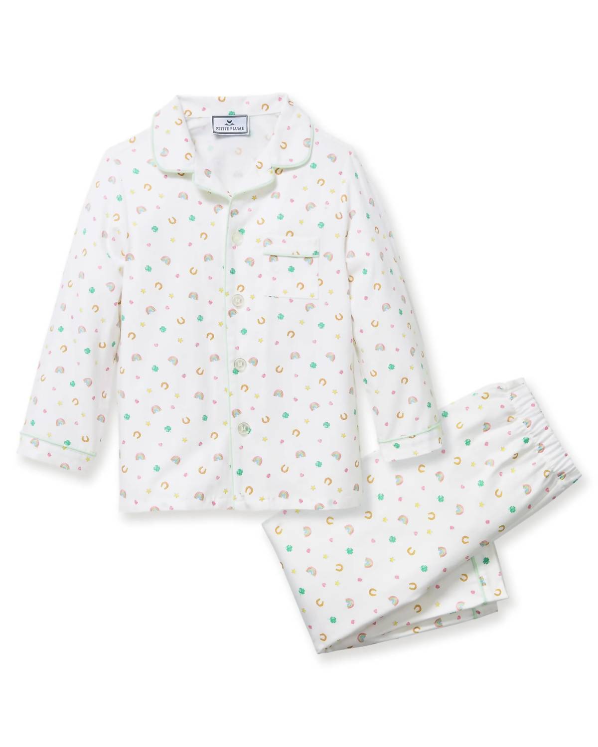 Petite Plume Kid's Twill Pajama Set in good luck charms - kids' sleepwear - view 5
