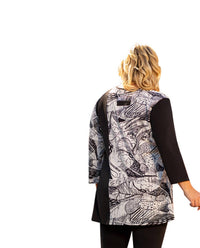 On The Plus Side - 3/4 Sleeve V-Neck Helen Tunic - Plus