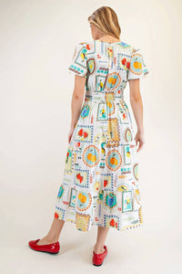 Easel - Women's Genevieve Fruit Printed Poplin Midi Dress
