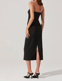 Astr - Strapless Double Breasted Button Dress