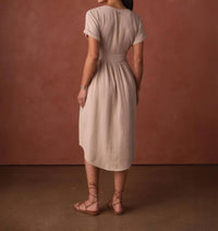 The Normal Brand - Kalo Guaze Deep V Button Midi Dress