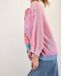 Easel - Flower Knit Sweater Tunic