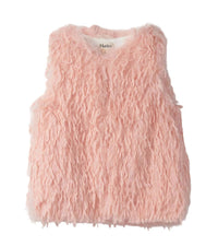 Hatley Feather Faux Fur Vest in pink - kids' blouse - alternate view