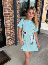 Queen Of Sparkles - Fish On Fishing Rod Tee Dress