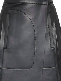 Salvatore Ferragamo - Women's Pleated Leather Midi Skirt