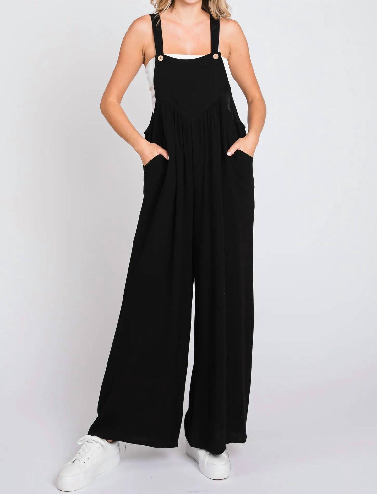 Risen - Linen Wide Leg Overalls