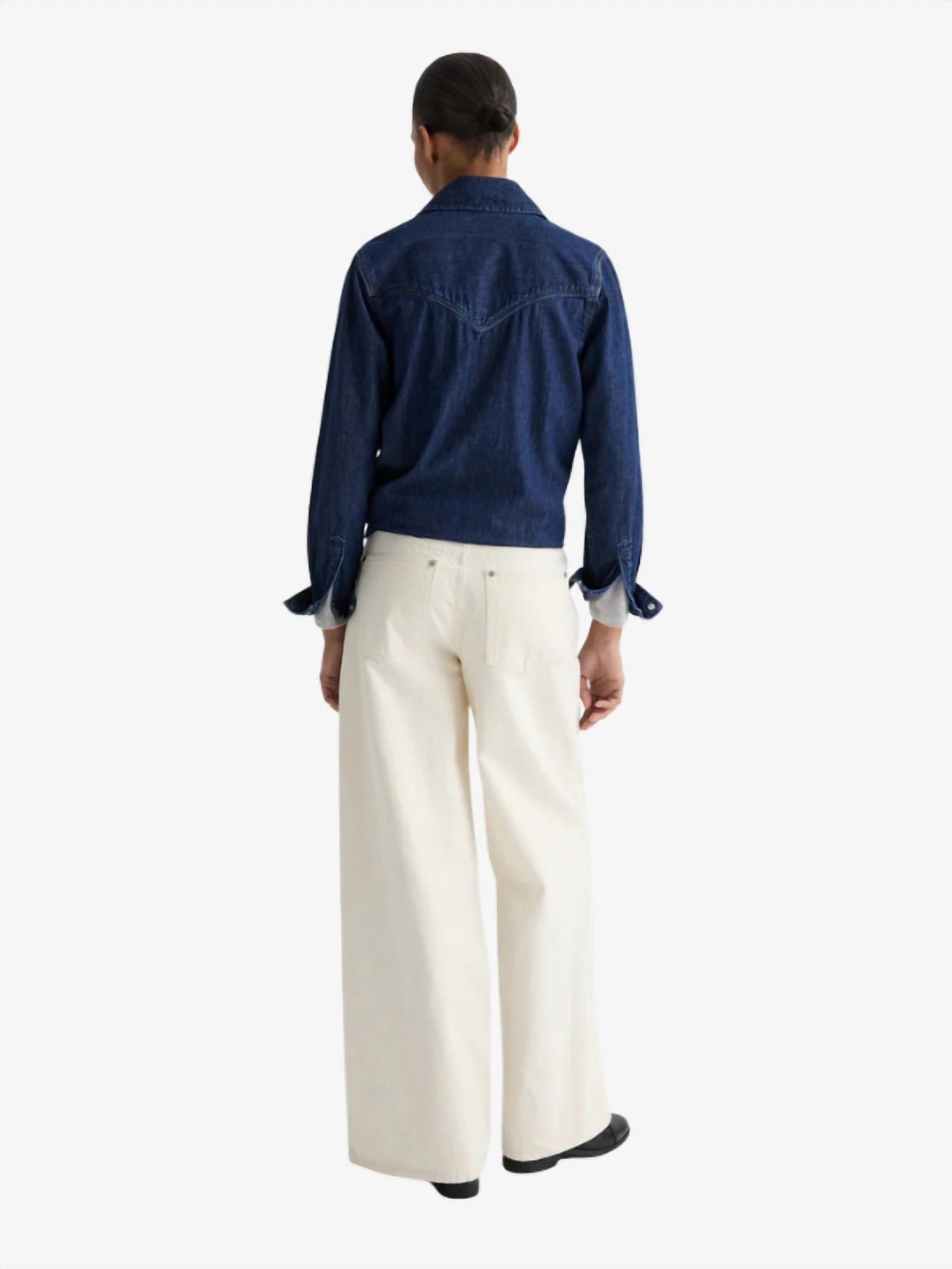 TWP Tiny Dancer Wide Leg Jeans in natural - women's jeans - detail view