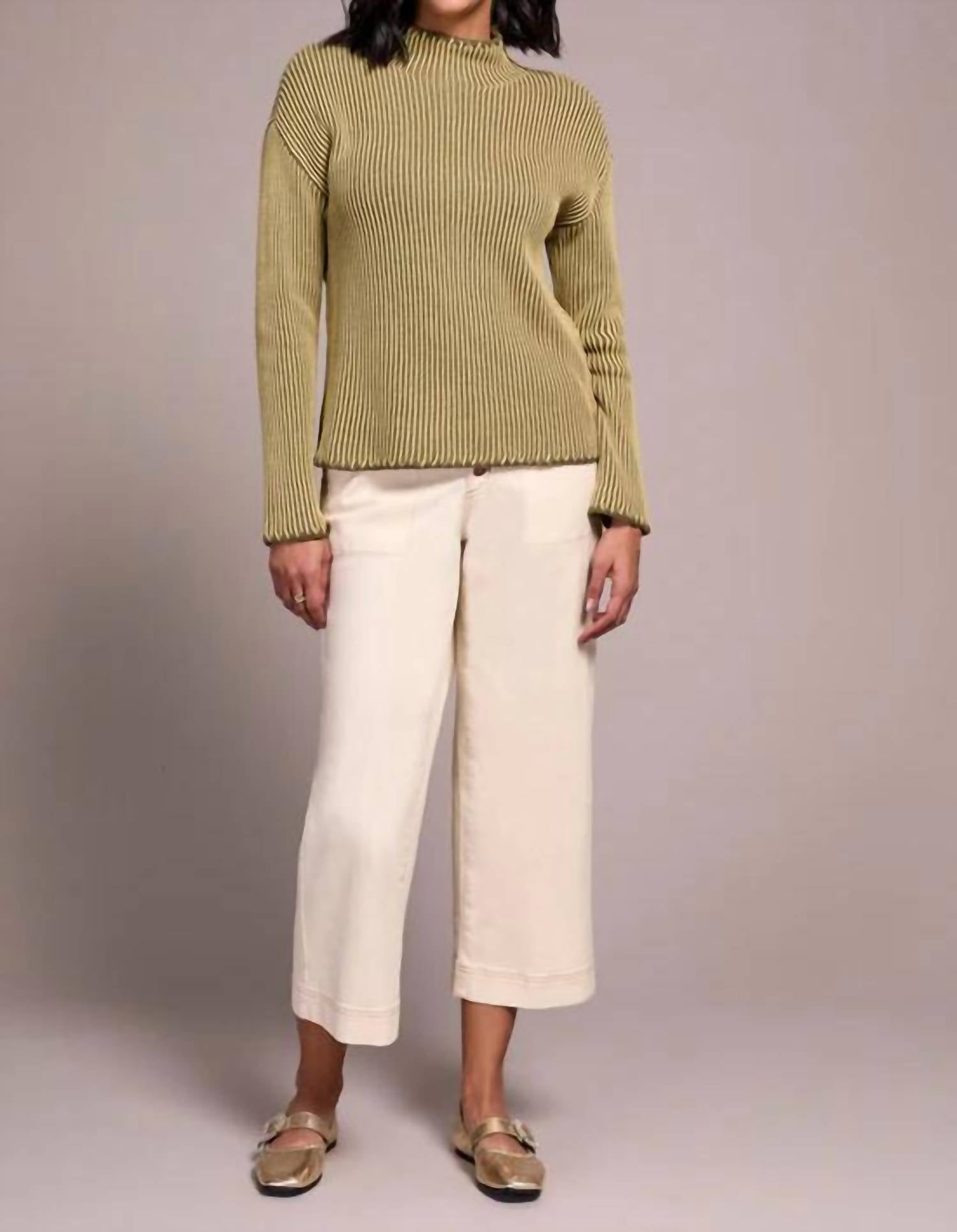 Tribal - Combed Cotton Two Tone Rib Sweater