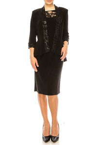 Le Bos - Embroidered Sequin Mesh Jacket Dress