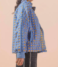 Very J - Oversized Checker Fleece Jacket