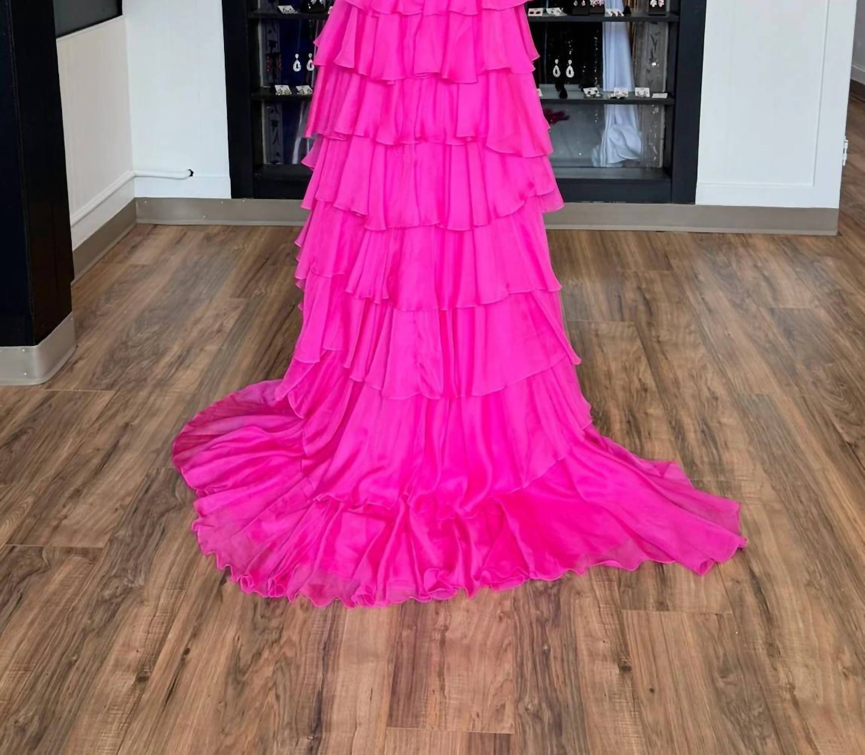 Sherri Hill - Women's Strapless Chiffon Ruffle Dress