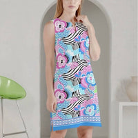 Amelia Quin - Resort Luxury Wear Sleeveless Slit Neck Dress