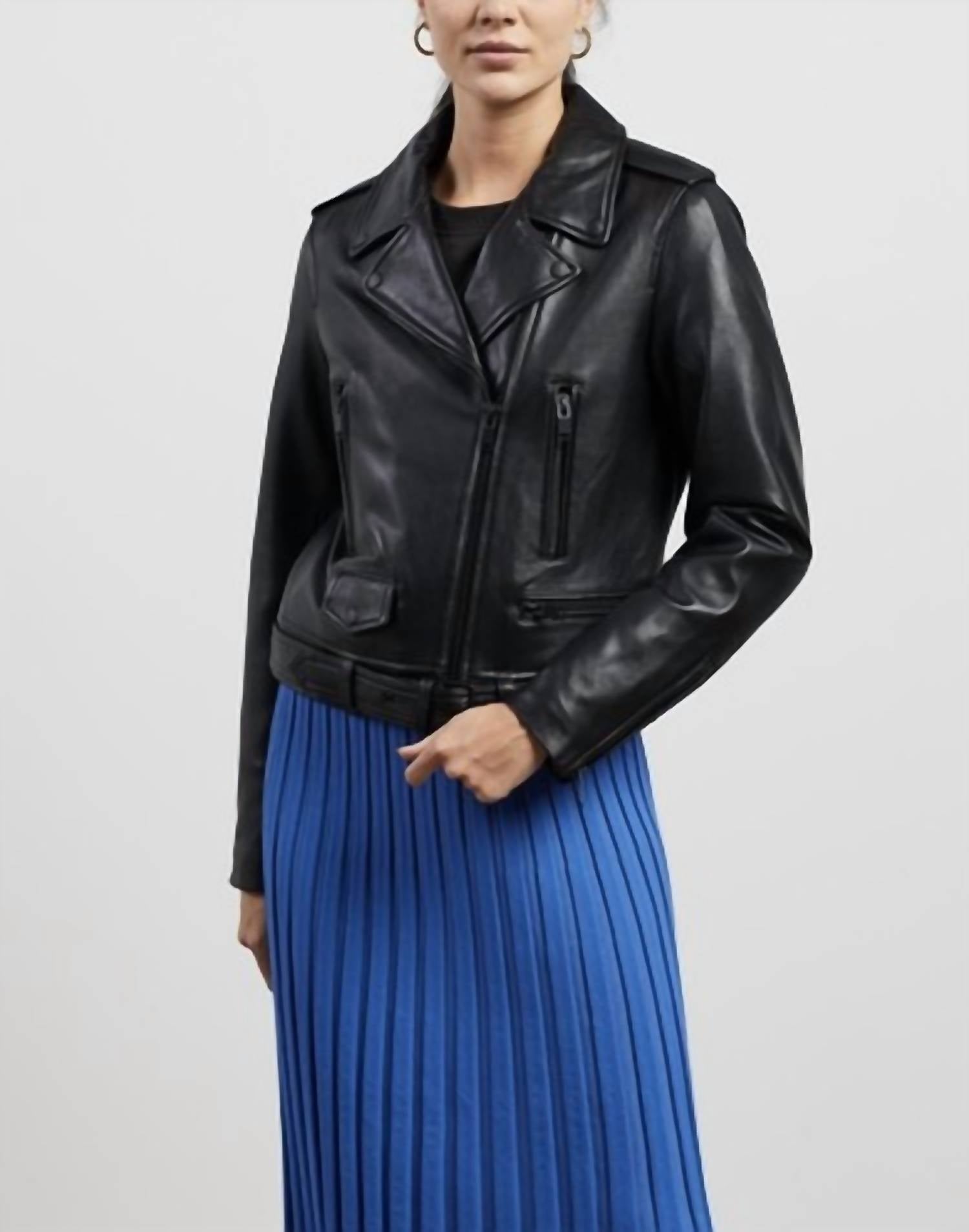 Ena Pelly - Lambskin Leather Biker Jacket