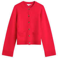 GOOD AMERICAN Button Front Knit Cardigan in chili - women's cardigan - view 4