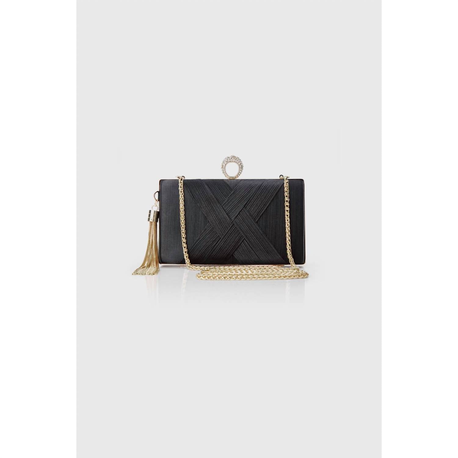 Babeyond - Women's Vintage Tassel Rhinestone Ring Clutch