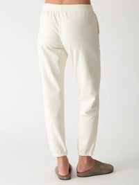 Electric & Rose Classic Spiral Jogger in ivory - women's pants - alternate view