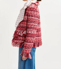 Essentiel Antwerp - Fringed Wool Blend Bouclé Jacket