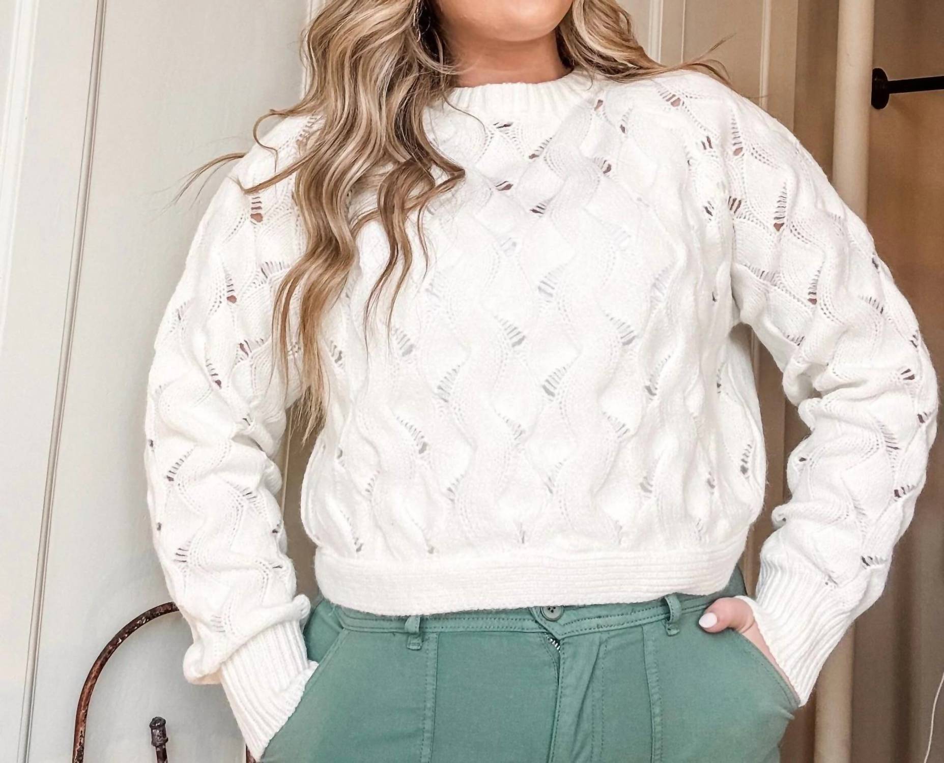 Storia - Collette Open-back Cable Knit Sweater