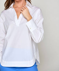 SARA CAMPBELL Jacqueline V-neck Top in white - women's long sleeve top - view 5