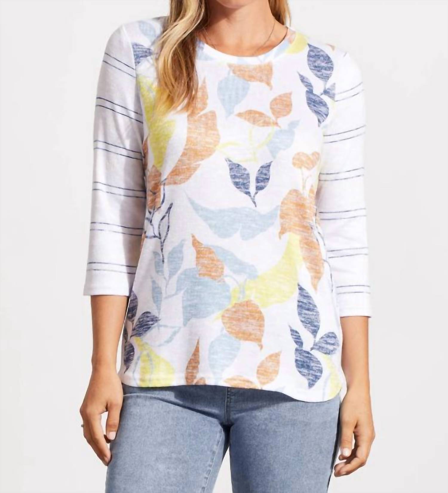 Tribal - Three Fourth Sleeve Mixed Print Top