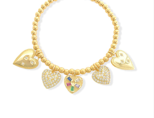 Omg Blings - Women's Heart Stretch Bracelet