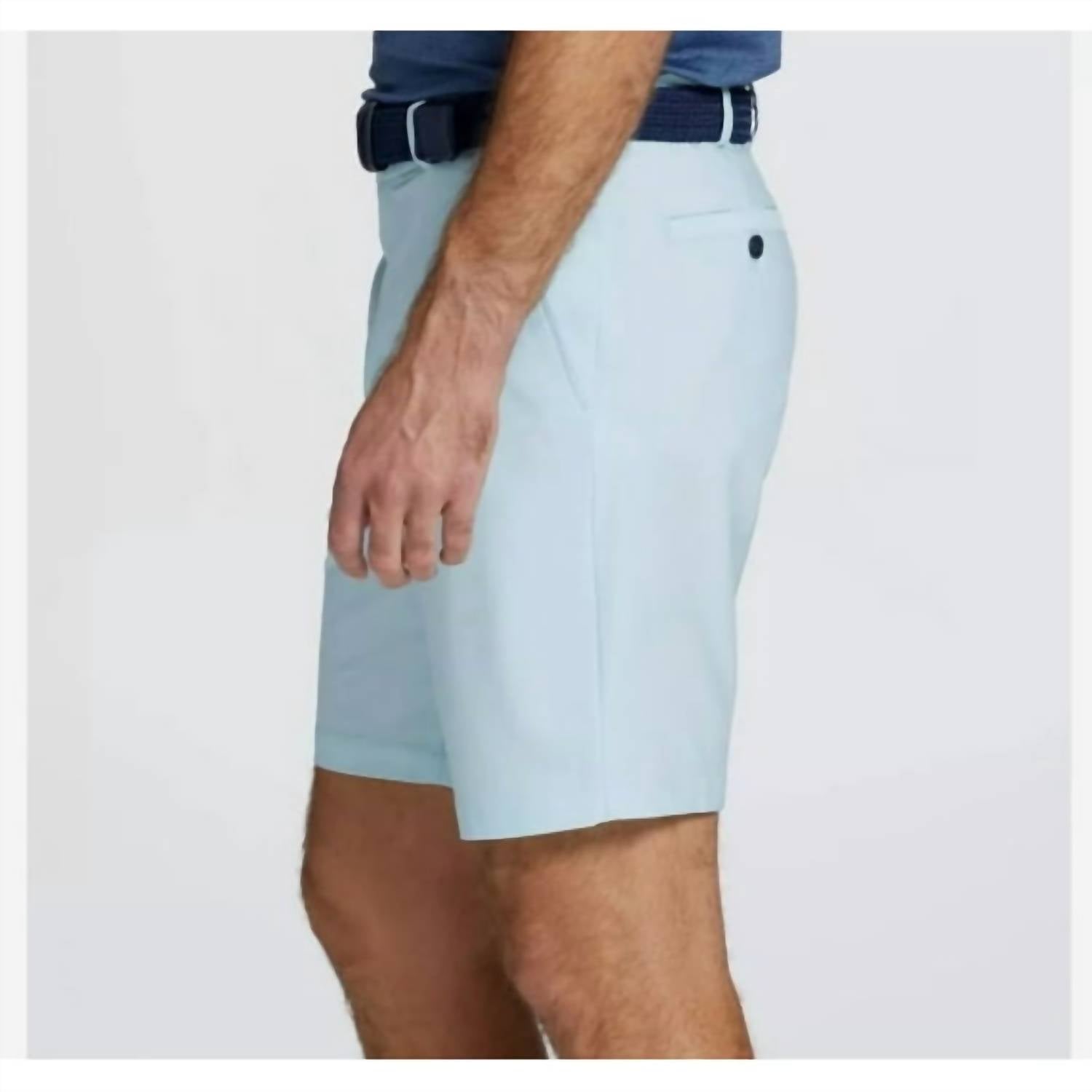 Walter Hagen Men's Performance Micro Lines Golf Shorts in soft blue - men's shorts - alternate view