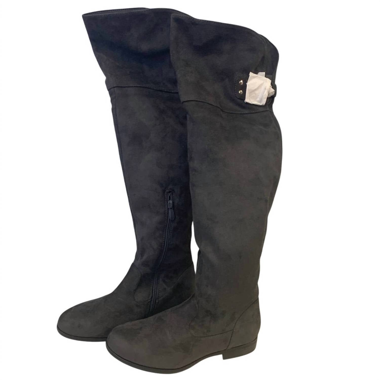 Dream Pairs - Women's Faux Suede Knee High Low Heel Fashion Boots