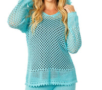 V-Neck Crochet Hoodie
