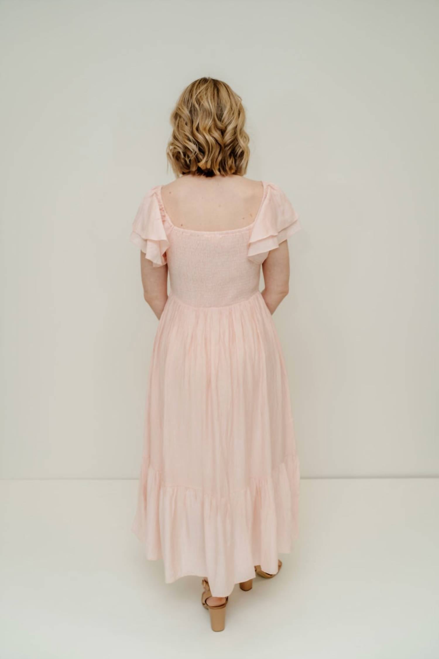 Listicle - Estee Ruffled Short Sleeve Maxi Dress