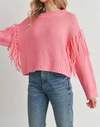 Buttermelon - Fringe Sleeves Sweater