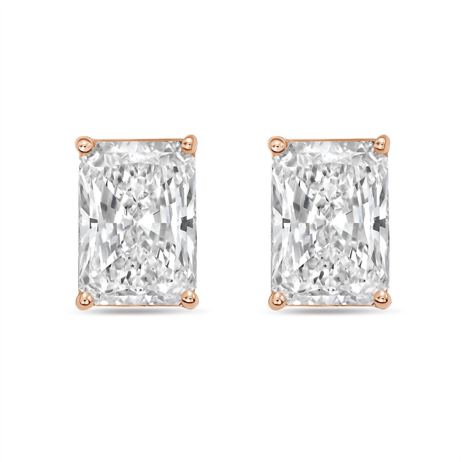 Diana M Jewels - Women's Radiant Lab-Grown Diamond Stud Earrings (7.00 TCW) - Elegant